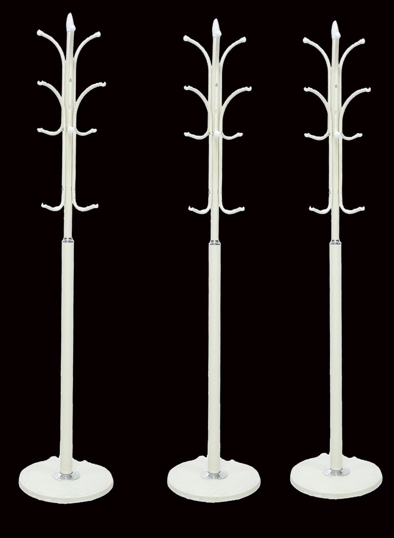 Living SET OF 3 Metal Coat Rack, Coat Handbag Clothes and Accessories for Bedroom  - Image 1
