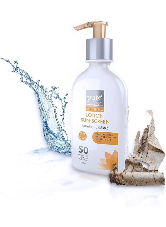 Pure Beauty Whitening Sunscreen Lotion SPF50+, 200Ml