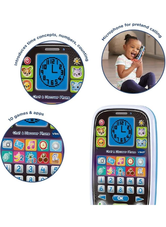 vtech Chat & Discover Toy Phone with Light-Up Screen, Games & Learning Apps for Toddlers - Image 3