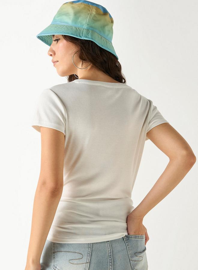 اس بي كاركترز تيشيرت ميني ماوس مزين بياقة على شكل  وأكمام قصيرة - Image 3