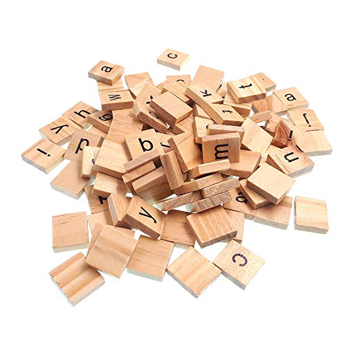 RayLineDo® 100X Wooden Scrabble Tiles Letter Alphabet Scrabbles Number Crafts English Words Lowercase Mixed - Image 5