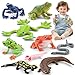 THINKBAY 9PCS Amphibian Animals Figurines Toys for Kids with Rainforest Reptile Animals Figurines Include Salamanders Ichthyophis Frog Figures Cake Toppers Party Favors for Toddler - Image 2