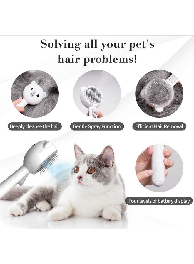 Generic Self-Cleaning Pet Grooming Brush with Steam & LED Lights - 3-in-1 Anti-Static Deshedding Tool for Dogs & Cats, Gentle Mist Spray & Hair Removal  - Image 2
