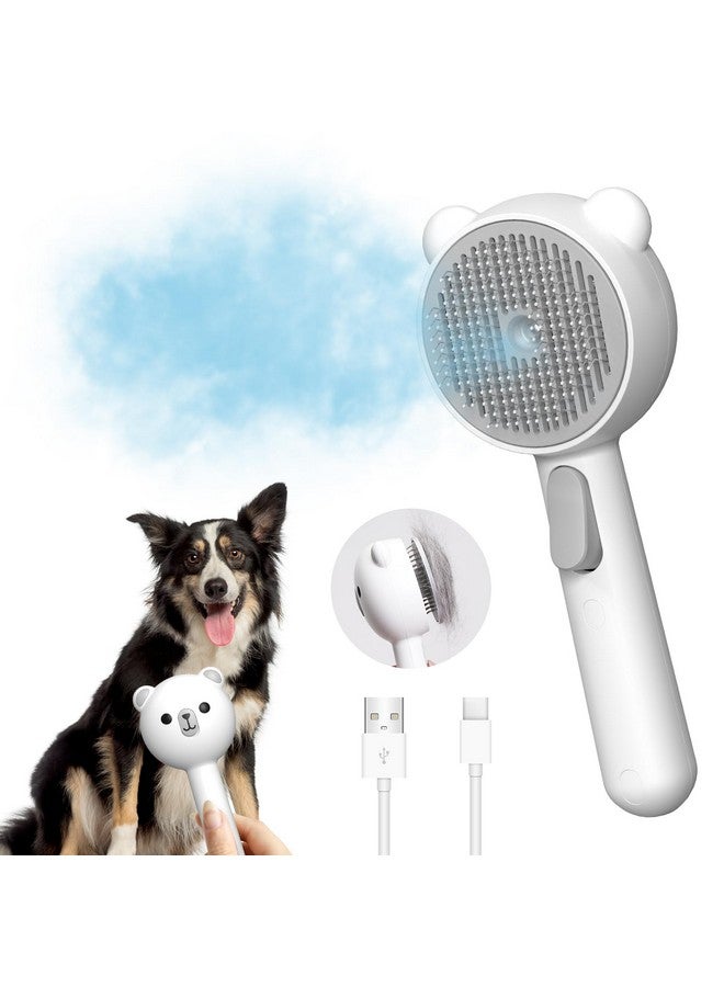 Generic Self-Cleaning Pet Grooming Brush with Steam & LED Lights - 3-in-1 Anti-Static Deshedding Tool for Dogs & Cats, Gentle Mist Spray & Hair Removal  - Image 1