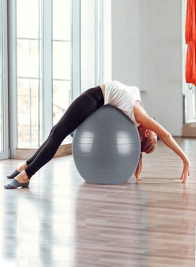 Wishbone Anti-Burst Exercise Heavy Duty Gym Ball Non-Slip Stability Ball Anti Burst Yoga Ball for Total Body Fitness Gym Ball with Foot Pump - Image 5