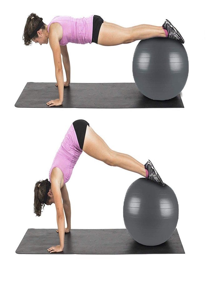 Wishbone Anti-Burst Exercise Heavy Duty Gym Ball Non-Slip Stability Ball Anti Burst Yoga Ball for Total Body Fitness Gym Ball with Foot Pump - Image 4