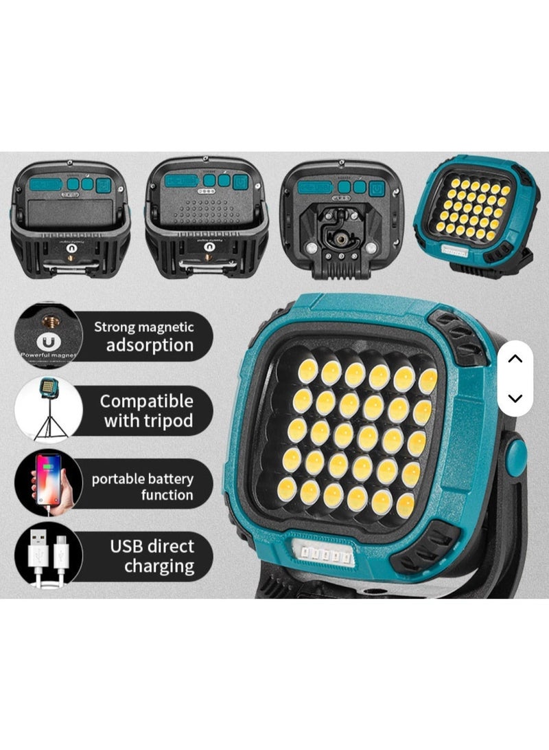 OLUDENIZ Super Bright 2500LM Portable COB LED Work Light, Magnetic Base, USB Type-C Rechargeable, Red Emergency Light, 5400mAh Battery - Image 4