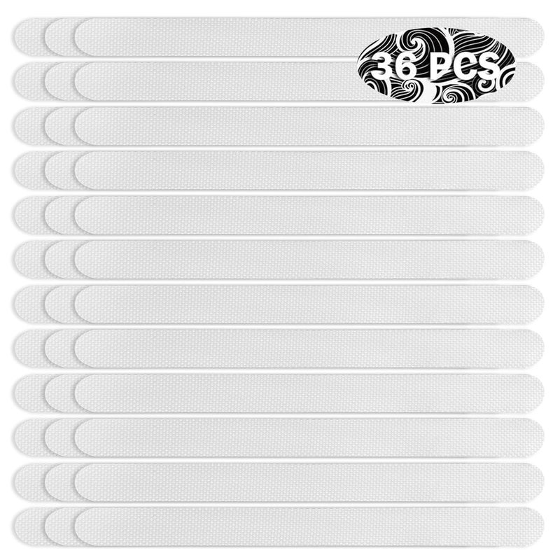 REMMUSSS Pack of 36 Non-Slip Stickers, Safety Strips, Non-Slip Bath Stickers, Self-Adhesive Non-Slip Stickers, for Bathrooms, Bathtubs, Showers, Stairs, Colourless, 20 x 2 cm - Image 1