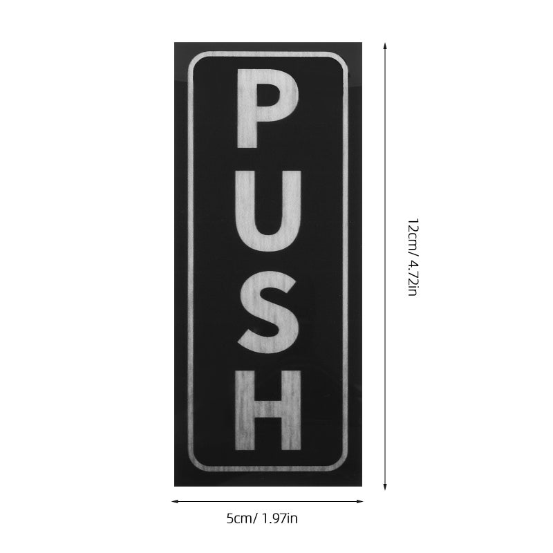 4 pcs Push Pull Door Stickers for Glass Doors Self-Adhesive Sign Decals Easy to Adhesive Push Pull Labels Signs for Office Home - Image 2