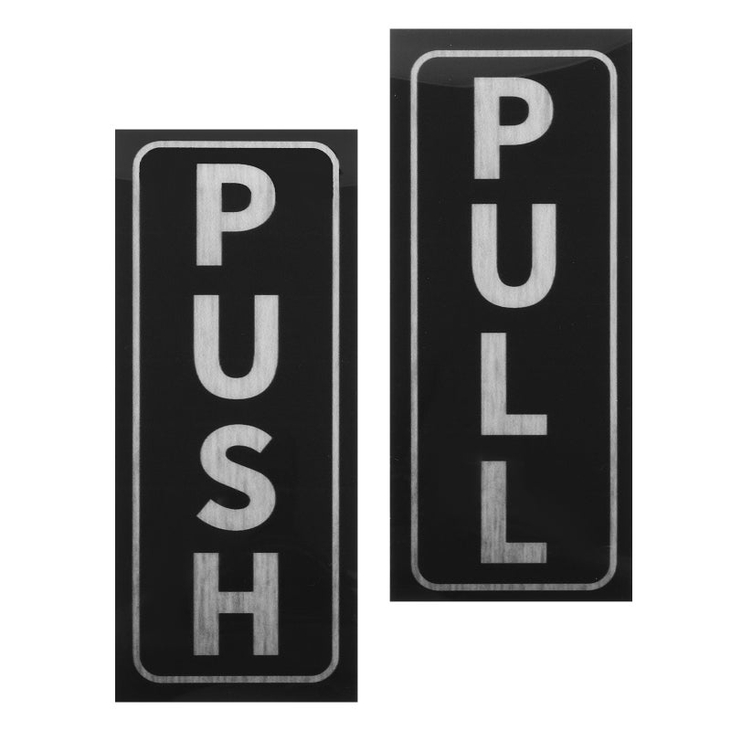 4 pcs Push Pull Door Stickers for Glass Doors Self-Adhesive Sign Decals Easy to Adhesive Push Pull Labels Signs for Office Home - Image 4