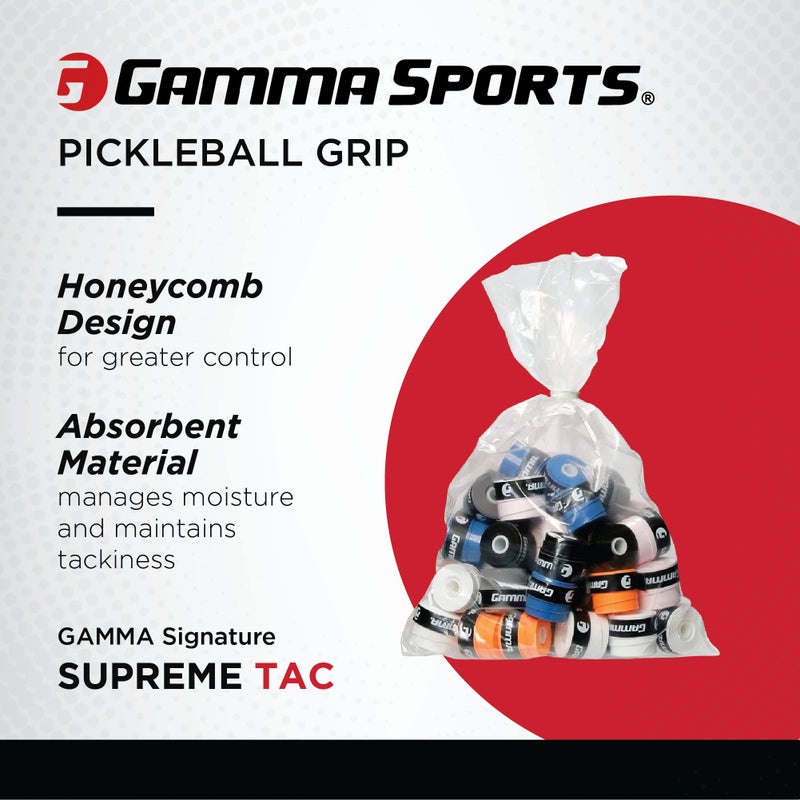 Gamma Sports Supreme Overgrip for Tennis, Pickleball, Squash, Badminton, and Racquetball Racquets, Multiple Colors and Sizes - Image 2