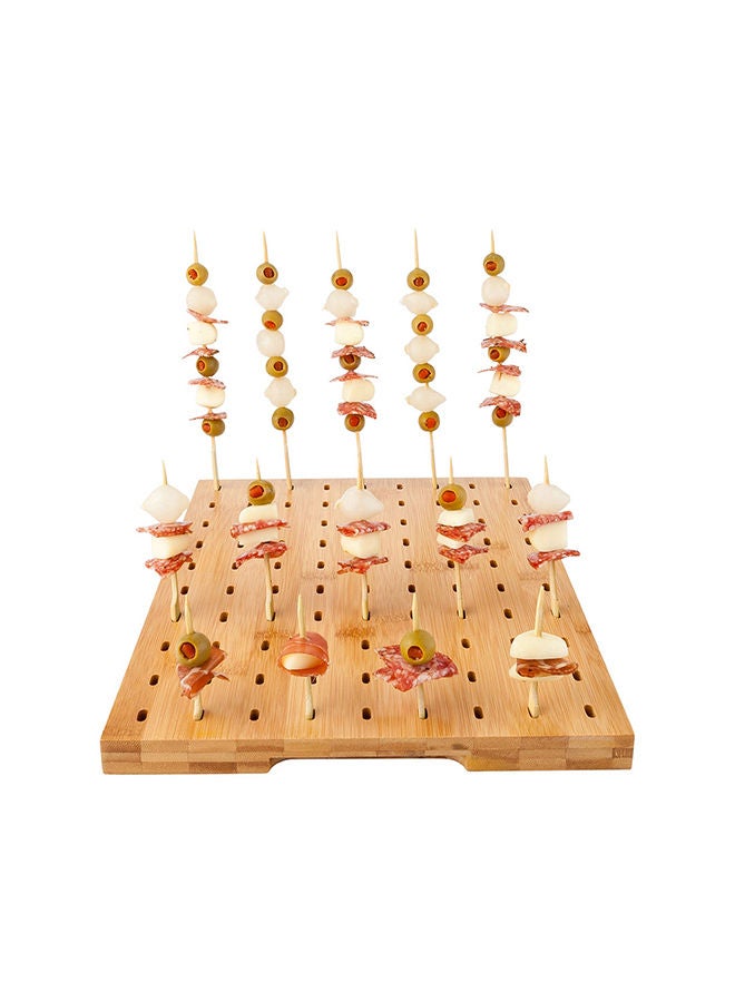 Restaurantware حامل أسياخ الطعام من الخيزران المستطيل 14" × 10" : مثالي لحفلات الكوكتيل وفعاليات تقديم الطعام - حامل أسياخ قابل للتحلل - 90 فتحة - 1-CT - Image 5