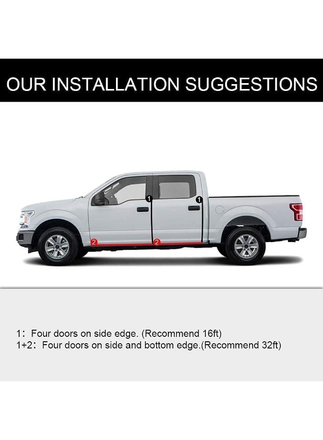 HALAMODO حراس حواف أبواب السيارات 16.4 قدم (5 متر) باللون الأسود - مطاط، بدون لاصق، على شكل U، مع مشابك معدنية مدمجة، يناسب معظم المركبات، مقاوم للتلاشي، مقاوم للخدوش والرقائق - يقلل من الخدوش في مواقف السيارات - Image 2