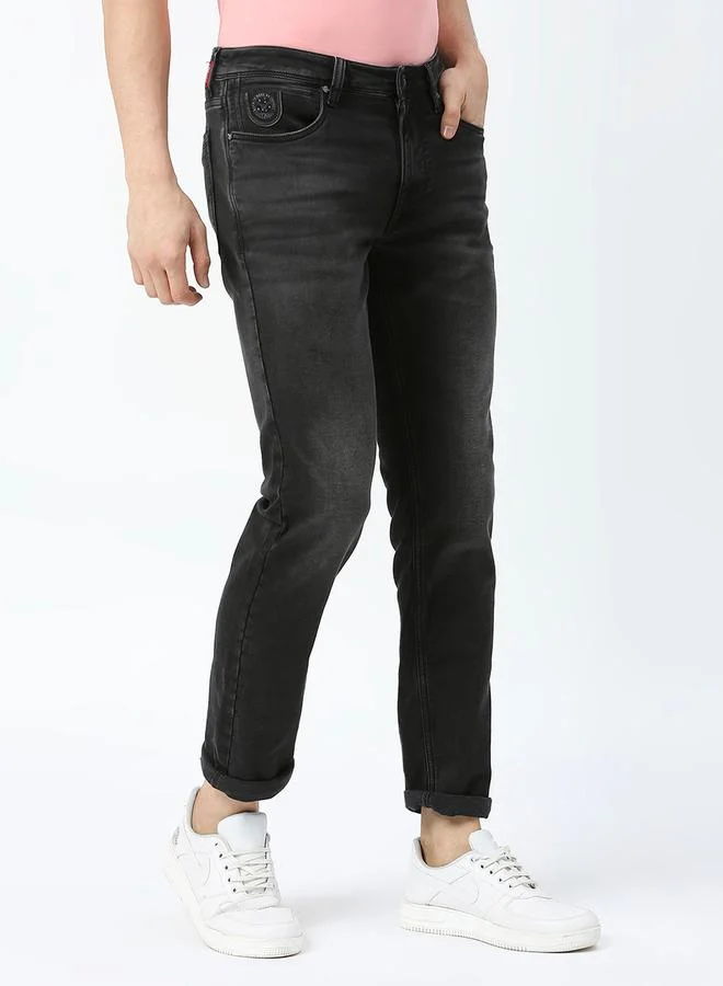 LAWMAN Pg3 Mid Rise Low Fade Jeans with Pocket Detail by Styli