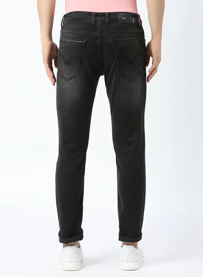 LAWMAN Pg3 Mid Rise Low Fade Jeans with Pocket Detail by Styli