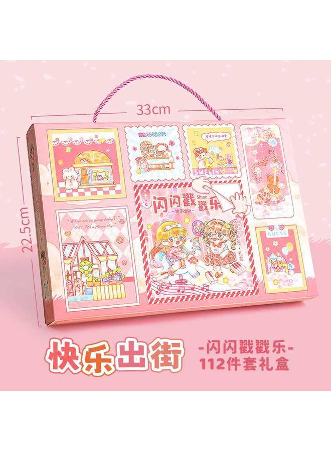 Bluejw Core Mo Shining Stamps Music Hand Account Gift Box Cute Girl Square Hand Account Suit Girl Birthday Gift - Image 1