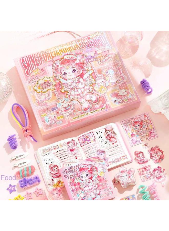 Bluejw Core Mo Shining Stamps Music Hand Account Gift Box Cute Girl Square Hand Account Suit Girl Birthday Gift - Image 4