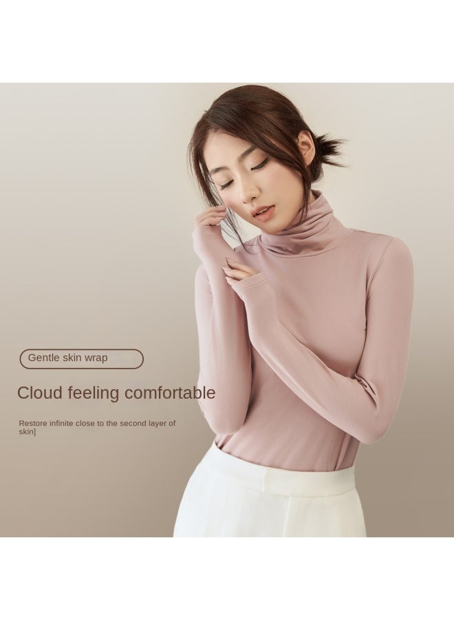 Fenton High Neck Warm [stacked Neck Commuter Style] Women's Base Shirt Spring/autumn T-shirt For Layering Korean-style Thermal Underwear - Image 4