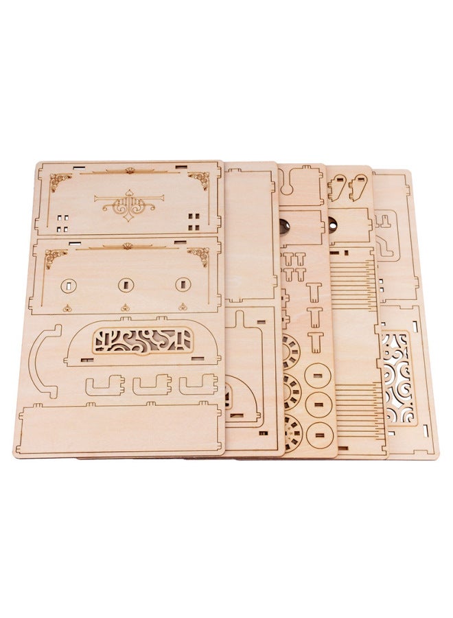 Children's Educational Wooden Three-dimensional Puzzle Adult Wooden Diy Mosaic Handmade Password Box Puzzle-Color:JJ201 Large Password Box - Image 3