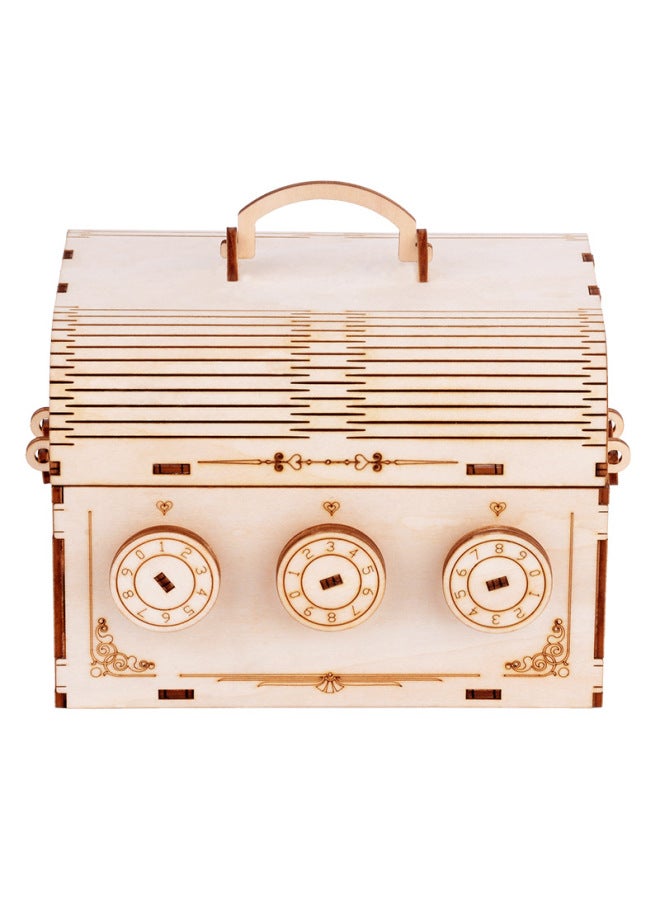 Children's Educational Wooden Three-dimensional Puzzle Adult Wooden Diy Mosaic Handmade Password Box Puzzle-Color:JJ201 Large Password Box - Image 4