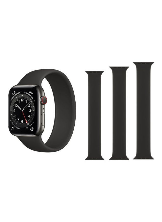 NIBEMINENT - 3-Piece Solo Band for Apple Watch Black - Image 1