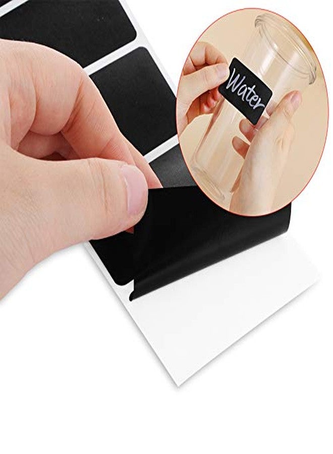 JURUOXIN 187 Pieces Waterproof Chalkboard Labels with Pen Reusable Blackboard Stickers for Jars, Canisters, Kilner Jars, Scrapbooking, Food Storage Labels, Weddings (4cm x 2.5cm, Black) - Image 4