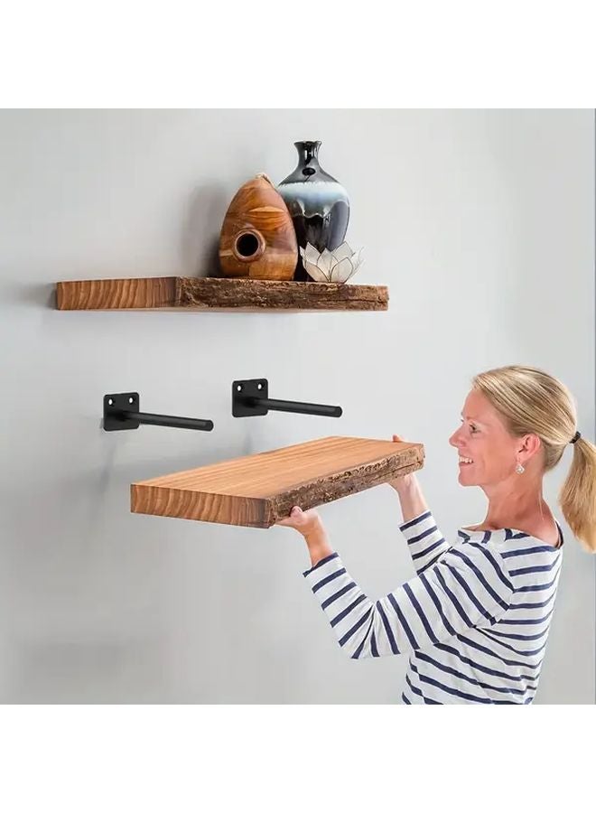 12 Pack 6 Inch Black Steel Floating Shelf Brackets Hidden Support With Screws - Image 3