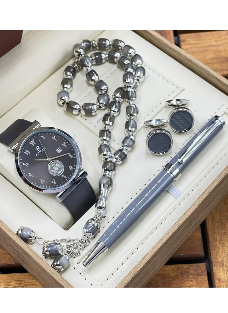 Watch A men's watch set consisting of a watch, a rosary, a cup and a pen 