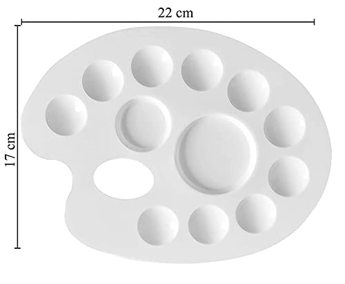 FIRST CLICK Art 12 Wells 301 Kidney/Oval Shaped Plastic Palette Size 17cms X 22cms - Image 3