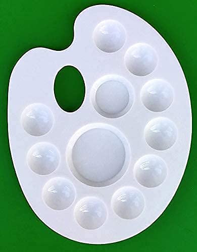 FIRST CLICK Art 12 Wells 301 Kidney/Oval Shaped Plastic Palette Size 17cms X 22cms - Image 1