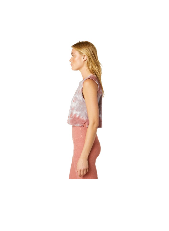 Beyond Yoga CLOUD DYE NIGHT IN CROPPED TANK EARTHEN ROSE-CHAI CLOUD DYE LARGE  - Image 2