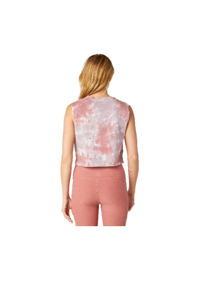 Beyond Yoga CLOUD DYE NIGHT IN CROPPED TANK EARTHEN ROSE-CHAI CLOUD DYE LARGE  - Image 3