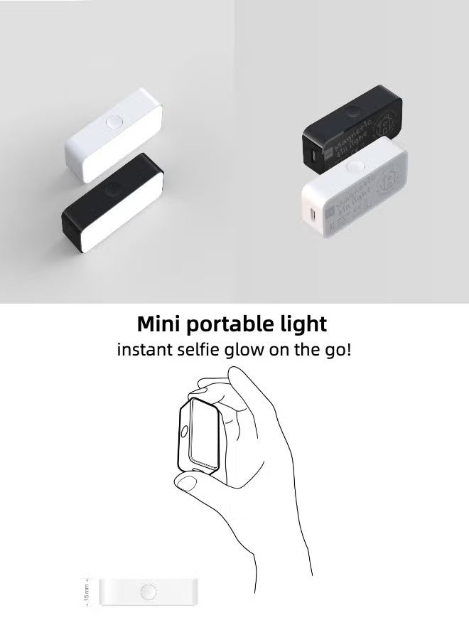 ZONBON Magnetic Mini Phone Photography Light – Pocket-Sized, Rechargeable USB-C Selfie/Fill Light for TikTok, Video Calls & Live Streaming - Image 1