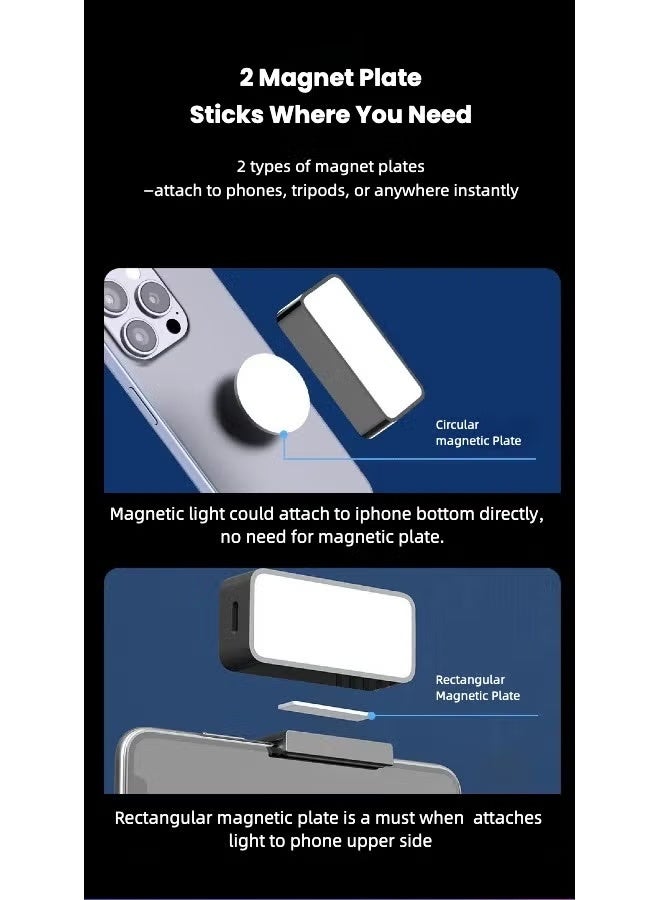 ZONBON Magnetic Mini Phone Photography Light – Pocket-Sized, Rechargeable USB-C Selfie/Fill Light for TikTok, Video Calls & Live Streaming - Image 4