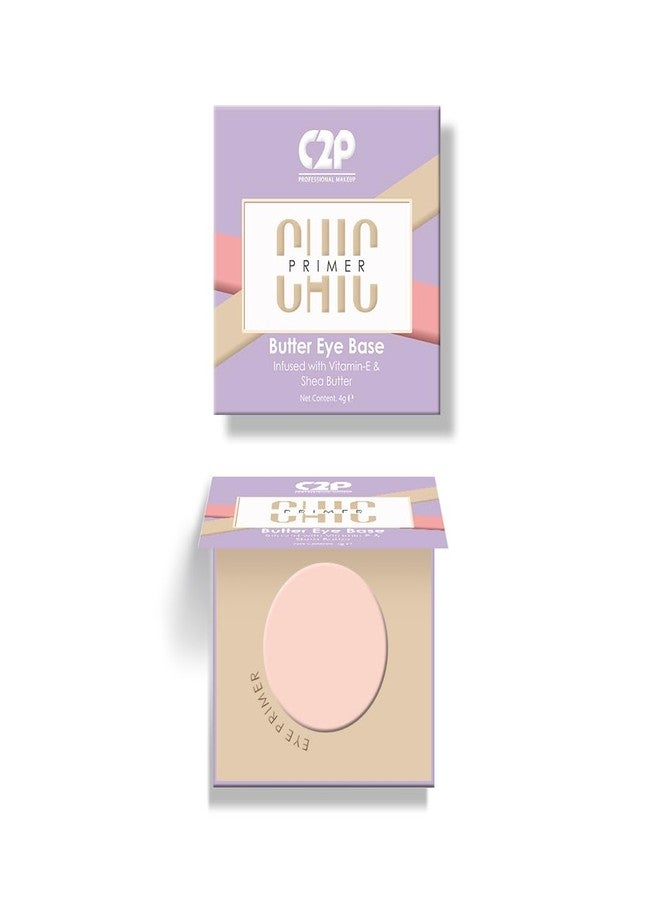 C2P PROFESSIONAL MAKEUP C2P Pro Chic Butter Eye Makeup Base Primer | Fixing Pigment & Glitters | Waterproof, Long-Lasting | Hold Eyeshadow | Infused with Vitamin E & Shea Butter | White- Pink, 4g (Pink) - Image 1