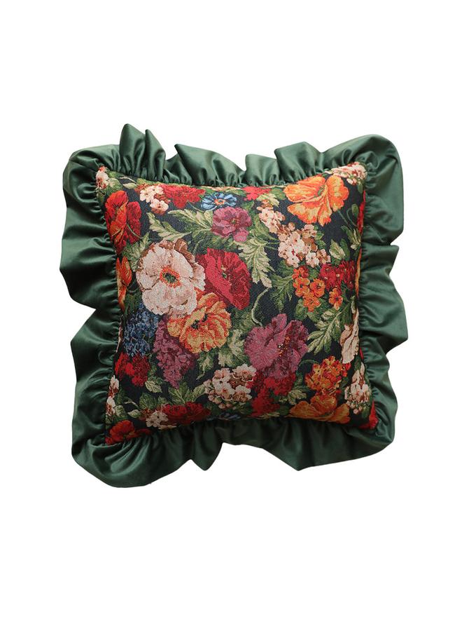 Bluejw Sofa Pillowcase Advanced Sense Jacquard Flower Home Flower Bedside Nordic Square Cushion Ruffled Pillowcase Pillow Core - Image 1