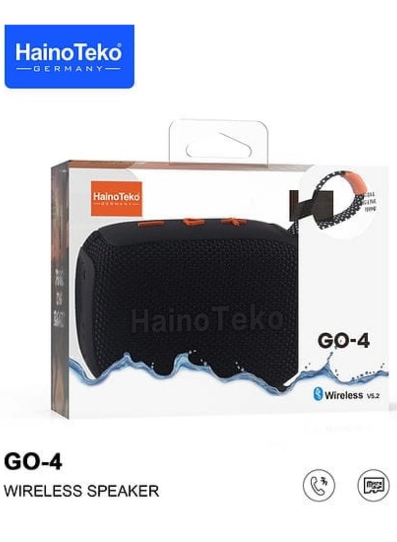 Haino Teko GO 4 Portable Mini Bluetooth Wireless Speaker for Indoor and Outdoor – Compact, Powerful Sound, IPX6 Water-Resistant, 10-Hour Battery Life, Hands-Free Calling, Sleek Black Design - Image 3