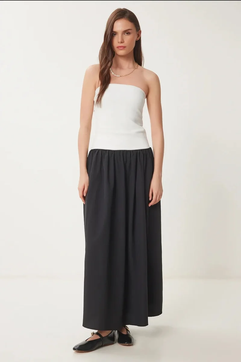 هابينس اسطنبول ISTANBUL Color Blocked Strapless Maxi Dress