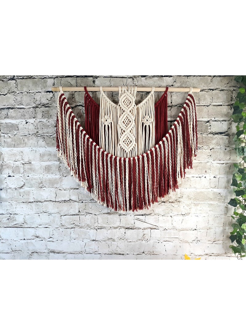 Antikiano An elegant handmade macrame piece, carefully crafted from natural cotton threads. It combines simplicity and beauty in a modern bohemian design. Featuring balanced knots and fine details, it adds a unique artistic touch to any space. Perfect for decorating walls in bedrooms, living rooms, or hallways, and also makes a special gift for lovers of handmade decor and boho style. - Image 2