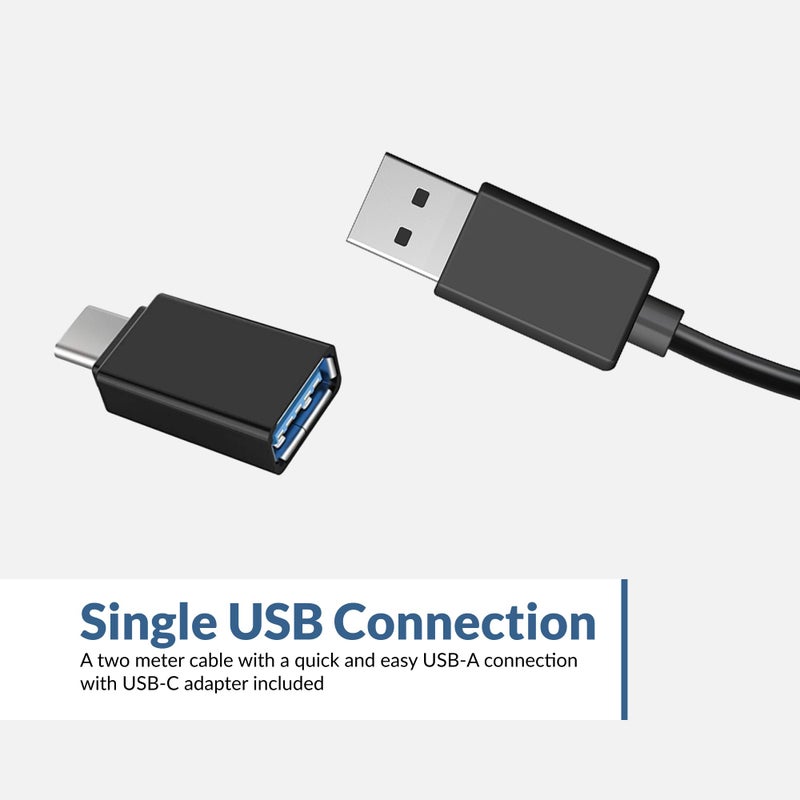 Cyber Acoustics بار مكبر الصوت USB من سايبر أكوستيكس (CA-2890) - مكبر صوت ستيريو يعمل بالطاقة من USB، يثبت بسهولة على الشاشة، تحكم مريح - Image 4