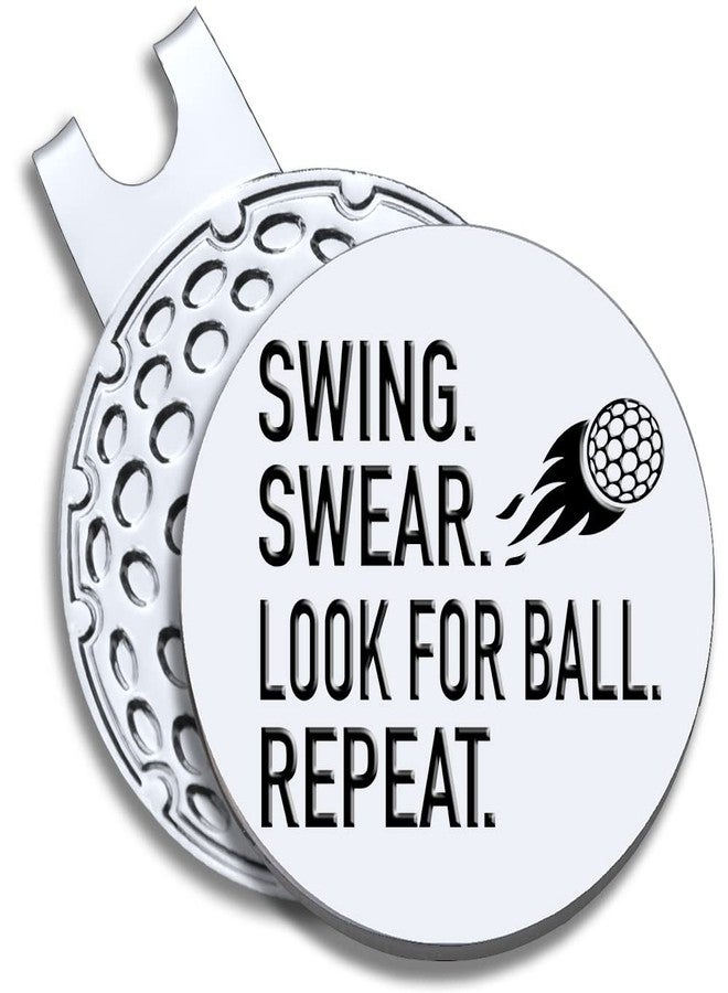 GEYGIE Swing Swear Look for Ball Repeat Golf Ball Marker with Magnetic Hat Clip, Funny Golf Accessories Gifts for Men Women, Golf Gifts for Men Woman, Birthday Gifts for Golf Fan, Golf Novelty Gift - Image 1