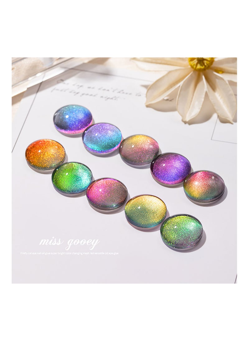 Miss Gooey - Nail Polish Kit Gel Nail Polish Cat Eye Glitter with Magnetic Stick Kit Super Shiny Color Long Lasting UV LED Needs Quick Drying Magnetic Art Manicure DIY At Home Soak for Women - Image 1