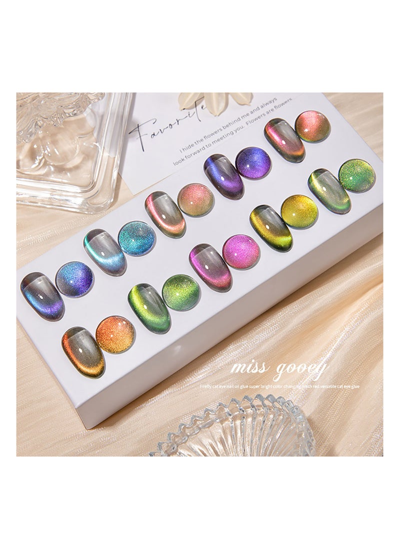 Miss Gooey - Nail Polish Kit Gel Nail Polish Cat Eye Glitter with Magnetic Stick Kit Super Shiny Color Long Lasting UV LED Needs Quick Drying Magnetic Art Manicure DIY At Home Soak for Women - Image 1