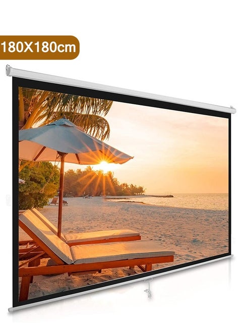 شاشة عرض يدوية للبروجكتر بمقاس 180x180 سم