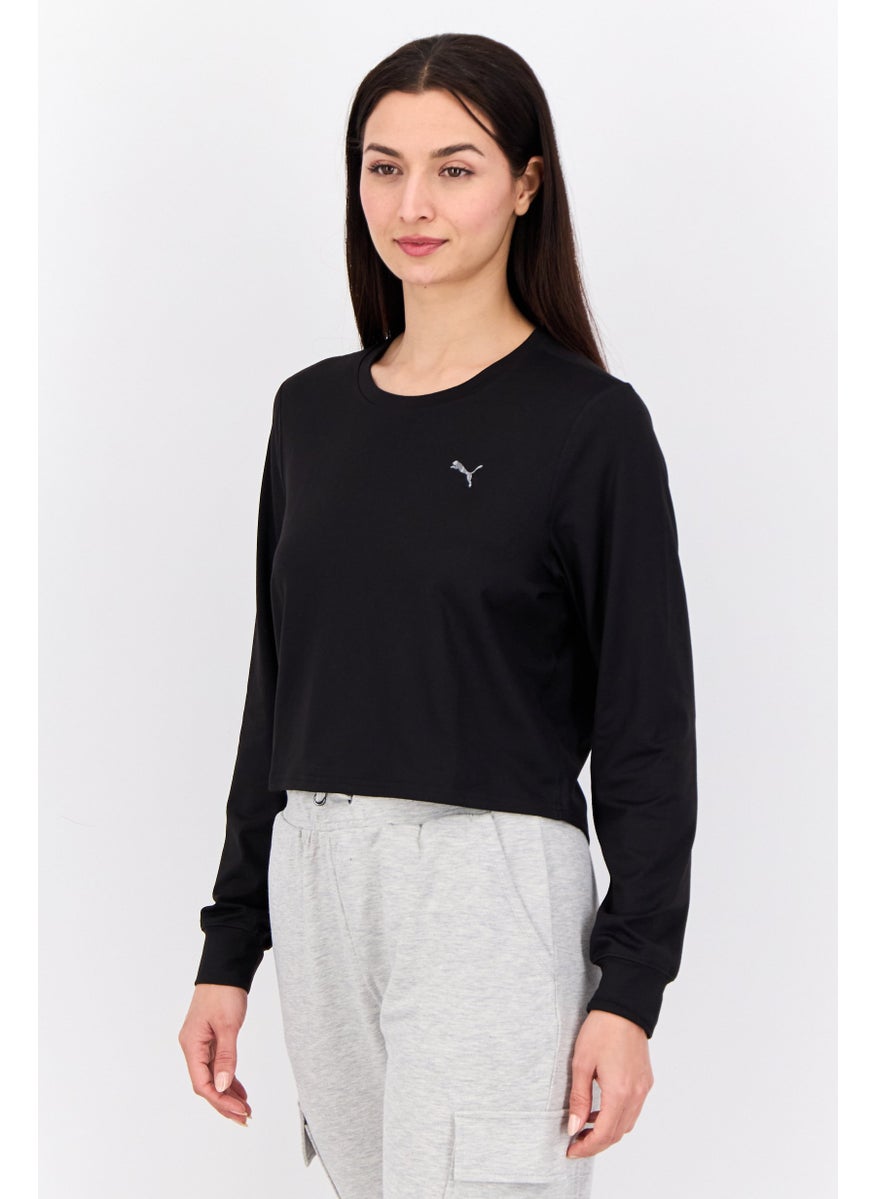 PUMA Women Sportswear Fit Long Sleeves Training Sweatshirt, Black  - Image 2