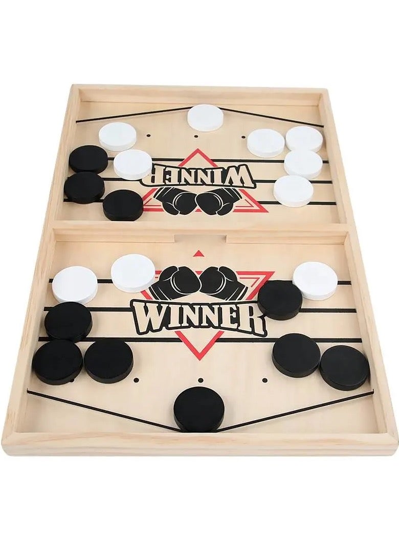 Winner Ejection Chess Board Game Large Fast Sling Puck Game, Wooden Hockey, Desktop Battle, Family Game for Kids & Adults - Image 2