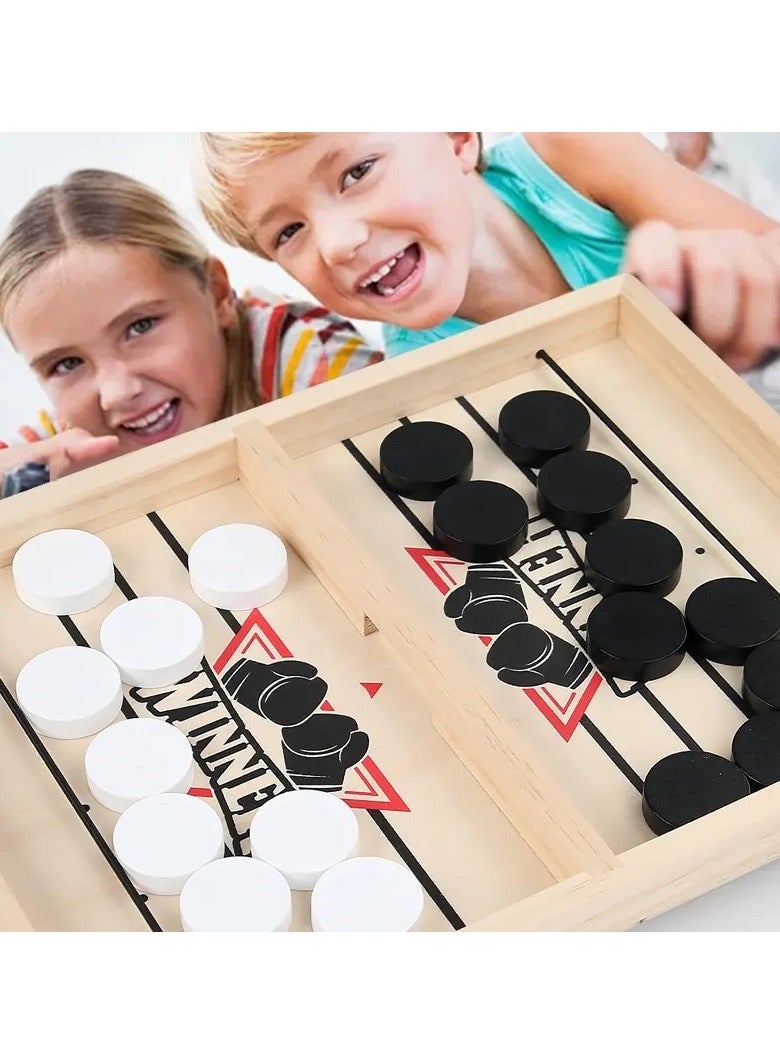 Winner Ejection Chess Board Game Large Fast Sling Puck Game, Wooden Hockey, Desktop Battle, Family Game for Kids & Adults - Image 3