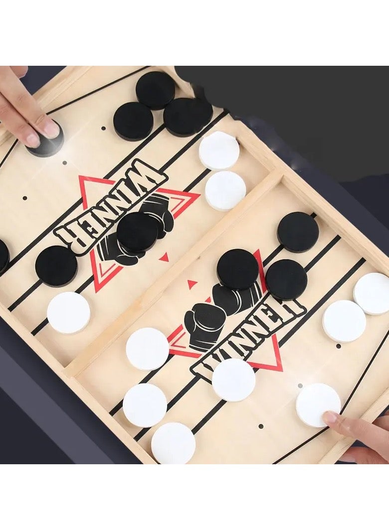 Winner Ejection Chess Board Game Large Fast Sling Puck Game, Wooden Hockey, Desktop Battle, Family Game for Kids & Adults - Image 4