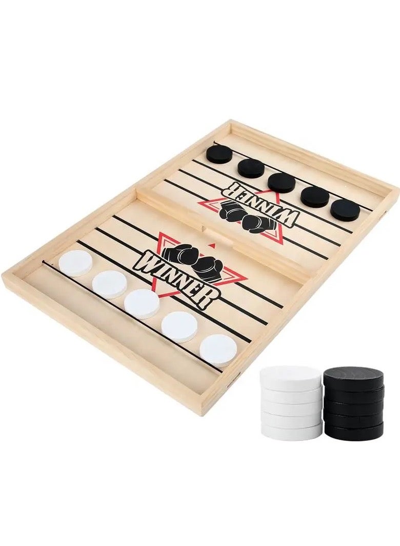 Winner Ejection Chess Board Game Large Fast Sling Puck Game, Wooden Hockey, Desktop Battle, Family Game for Kids & Adults - Image 1