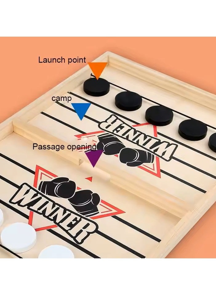 Winner Ejection Chess Board Game Large Fast Sling Puck Game, Wooden Hockey, Desktop Battle, Family Game for Kids & Adults - Image 5
